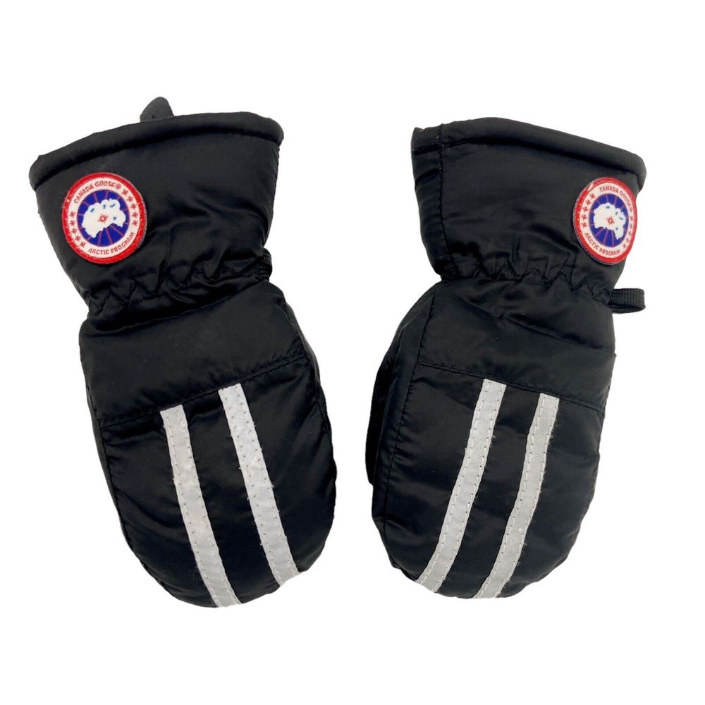 Canada Goose Black and White Kids Mittens
